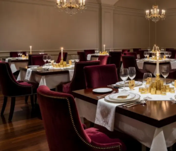 Intérieur du restaurant Top Repères Plus avec tables dressées et éclairage tamisé