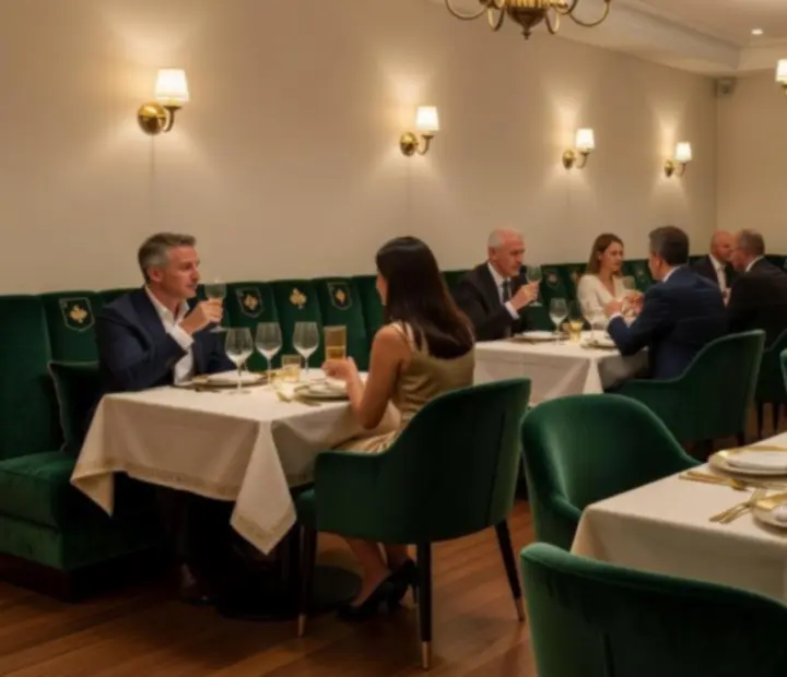 Salle du restaurant Top Repères Plus avec éclairage chaleureux et tables élégantes