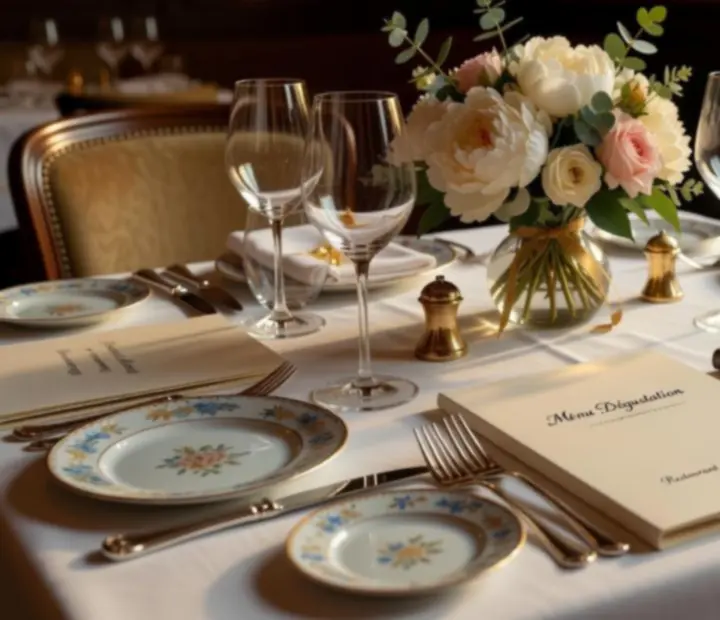 Table élégamment dressée dans le restaurant Top Repères Plus